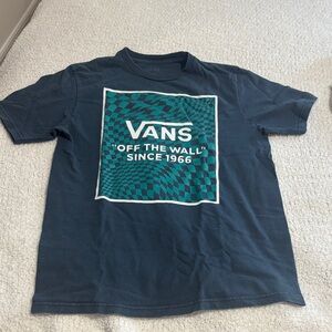 Vans Dark Blue Checkered Graphic Tee